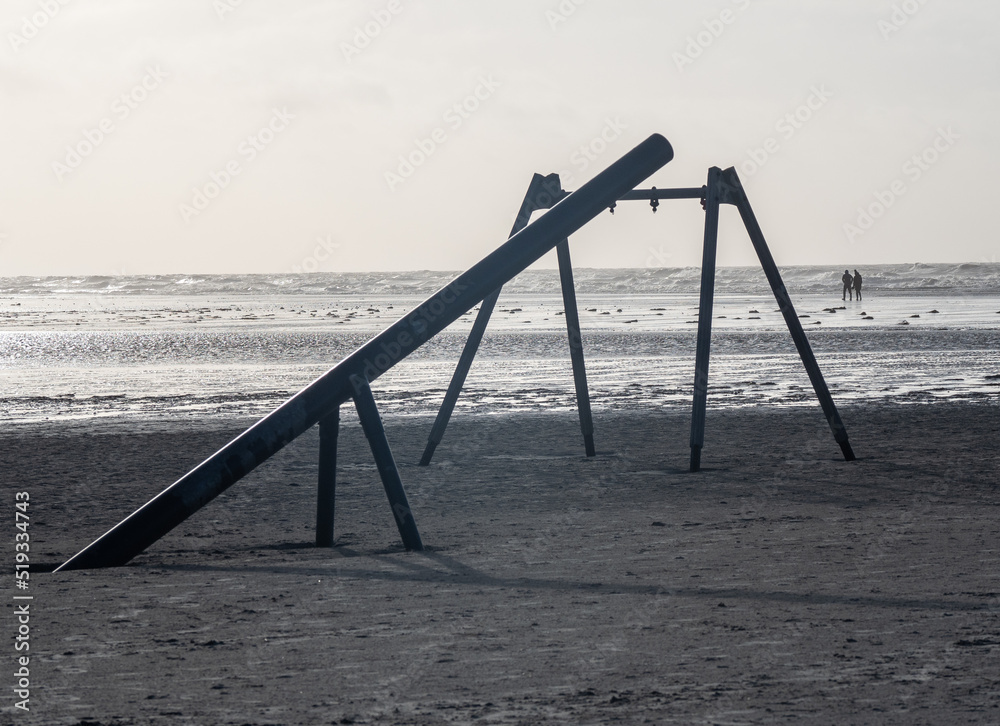 Fototapeta premium North Sea landscape in Sankt Peter-Ording, Germany.