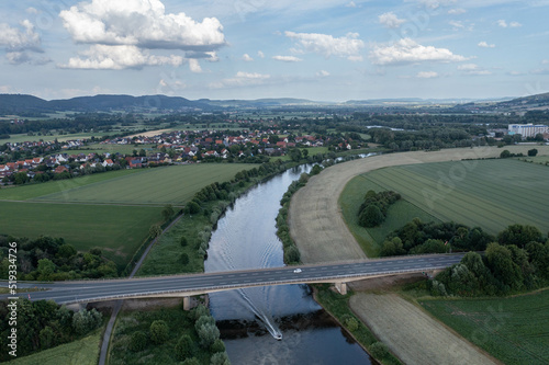 Landscape and panorama view of drone