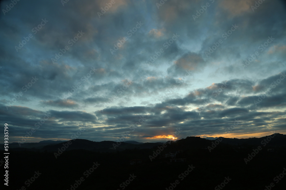sunset in the mountains