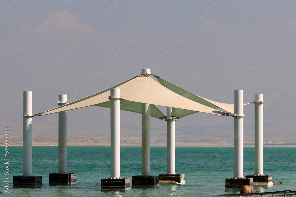 Canopy from the scorching sun on the seashore.