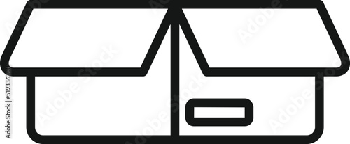 Open carton box icon outline vector. Container pack