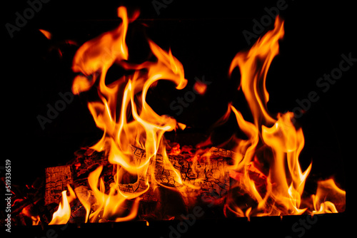 fire, danger, heat, inferno, black, red, background © Katsiaryna