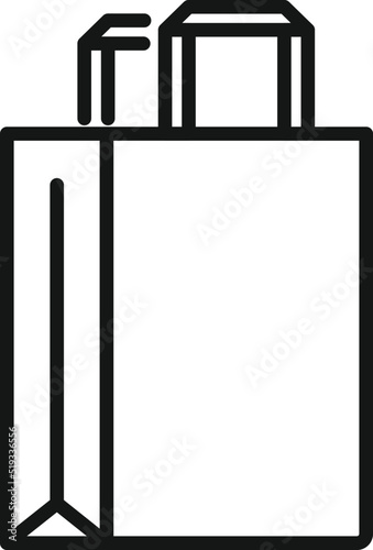 Food pack icon outline vector. Paper package