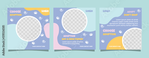 Pet adoption social media post template