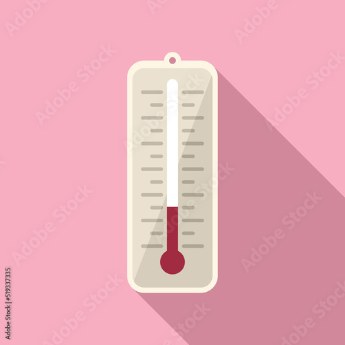 Home thermometer icon flat vector. Smart consumption