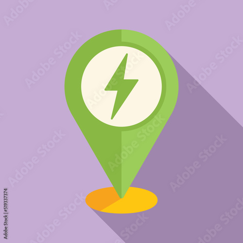 Save energy location icon flat vector. Care smart