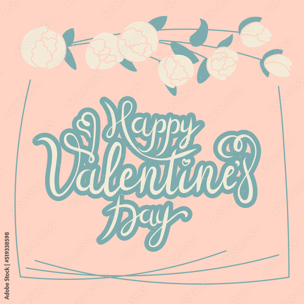 Happy Valentine's Day greeting card design with beautiful blossom flowers Happy Valentine's Day greeting card design with beautiful blossom flowers