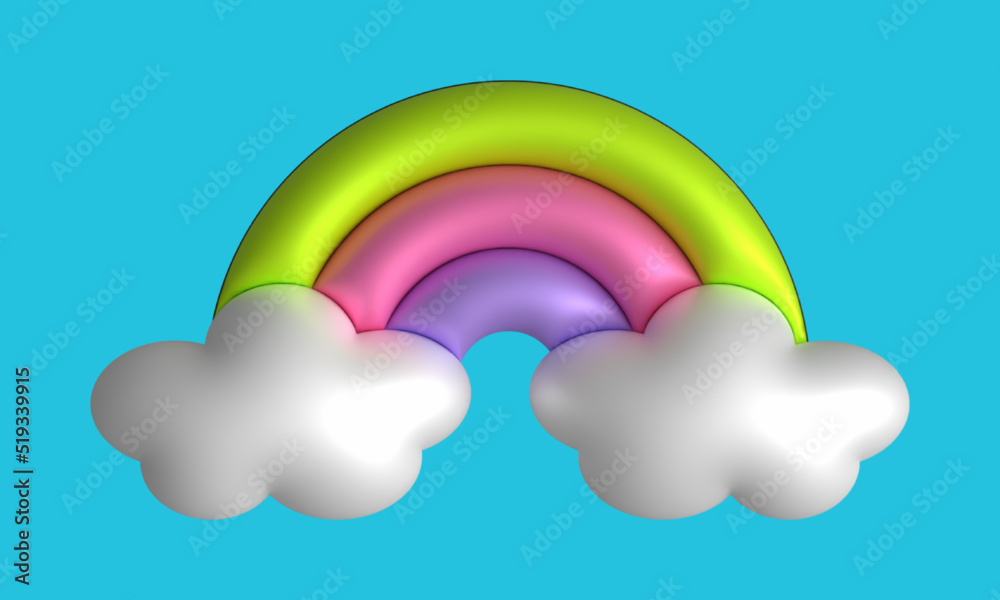 Rainbow with clouds on blue sky background. Rainbow with clouds on blue sky background.