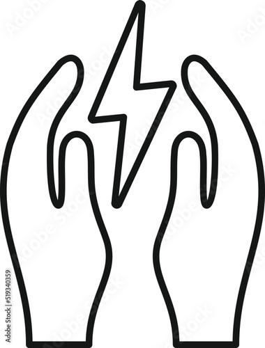 Keep energy icon outline vector. Smart consumption