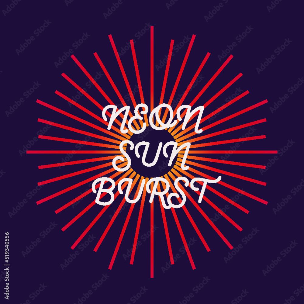 Neon sunburst. Firework explosion, star, rays of light. Vector Illustration10 eps Neon sunburst. Firework explosion, star, rays of light. Vector Illustration10 eps
