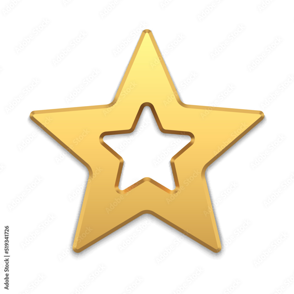 Bright luxury golden star metallic surface 3d template vector illustration Bright luxury golden star metallic surface 3d template vector illustration