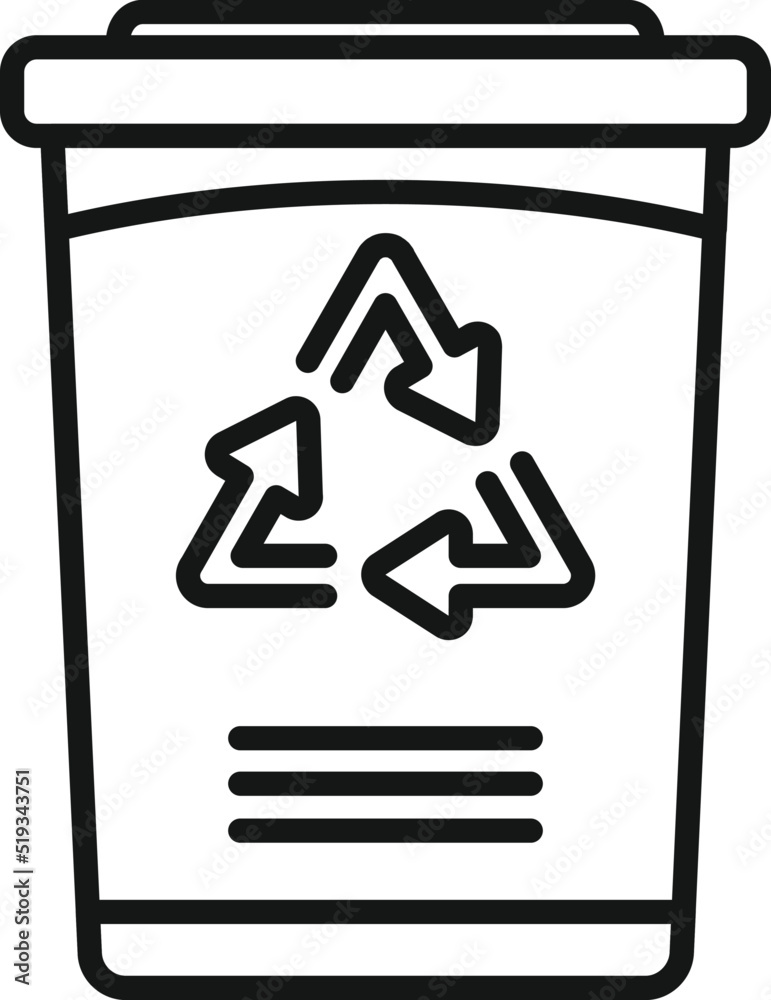 Recycle container icon outline vector. Eco bottle Recycle container icon outline vector. Eco bottle