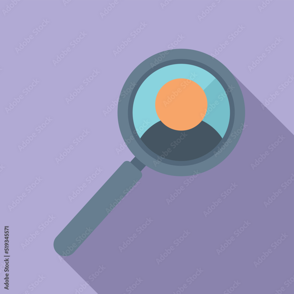 Search person icon flat vector. Secret agent Search person icon flat vector. Secret agent