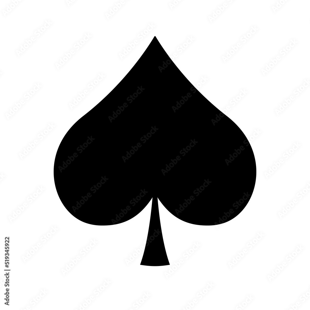 Vector flat peak spades card sign isolated on white background Vector flat peak spades card sign isolated on white background