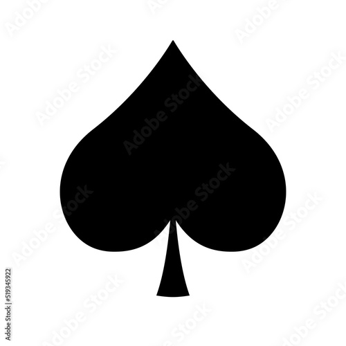 Vector flat peak spades card sign isolated on white background