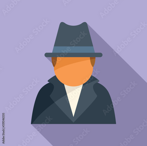 Security agent icon flat vector. Secret service