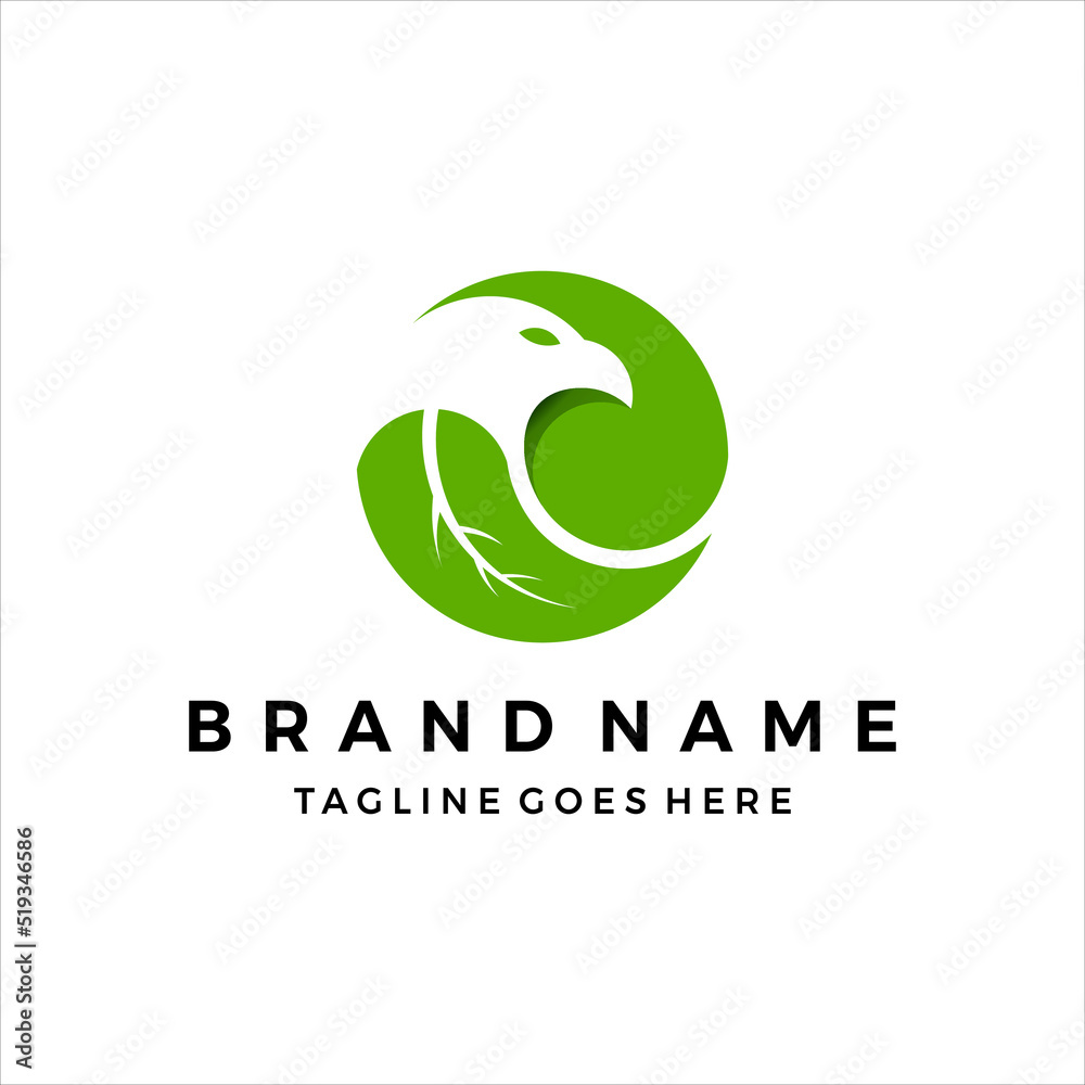 Green eagle logo design vector template Green eagle logo design vector template