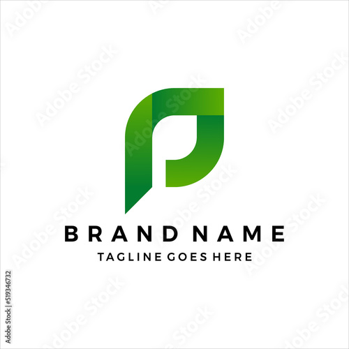 Green plant icon logo vector template