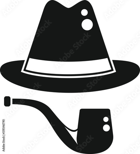 Agent smoking pipe icon simple vector. Secret service