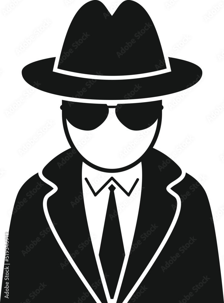 Secret agent icon simple vector. Call person