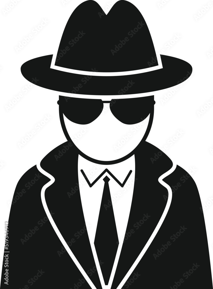 Secret agent icon simple vector. Call person Secret agent icon simple vector. Call person