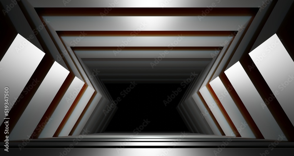 Obraz premium Architecture background geometric arched interior 3d render