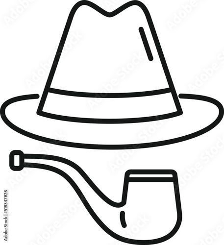 Agent smoking pipe icon outline vector. Secret service