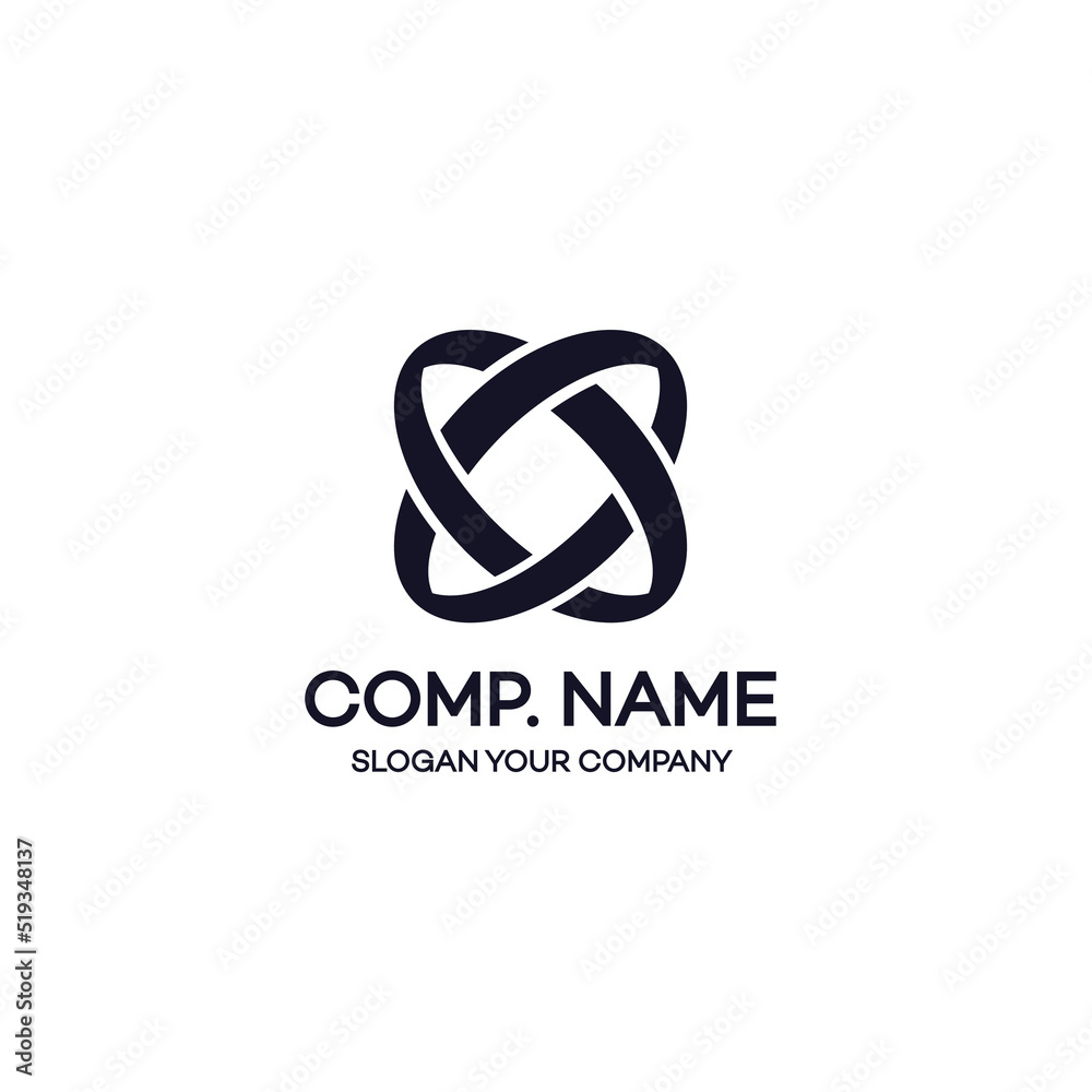 Two circle abstract logo black color on white background can used for corporate identity, marketing firm, funds service, investment and other. Infinity logo. Vector Illustration Two circle abstract logo black color on white background can used for corporate identity, marketing firm, funds service, investment and other. Infinity logo. Vector Illustration