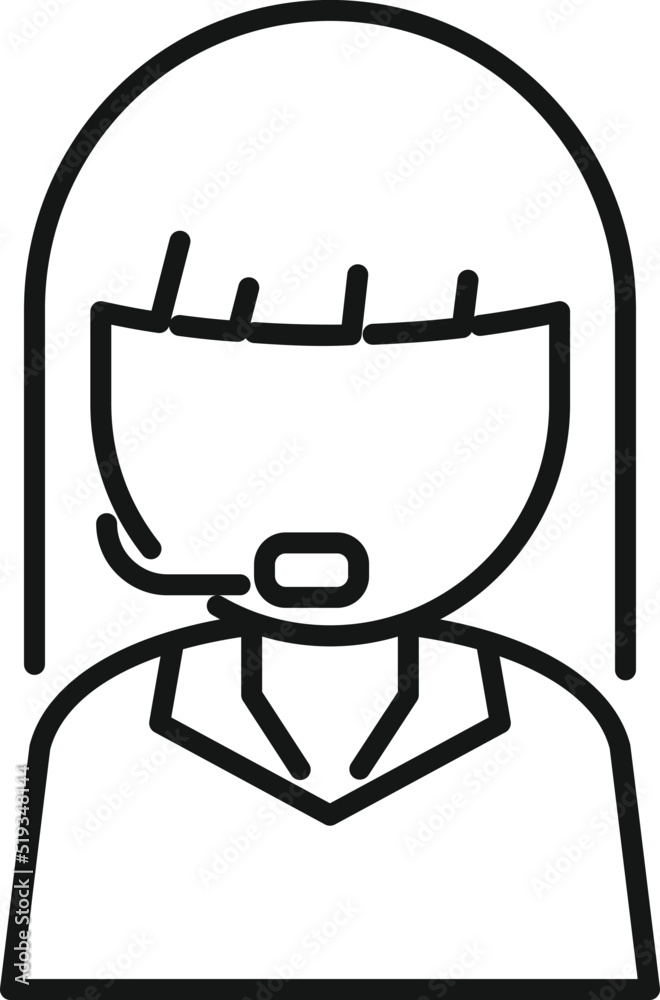 Contact agent icon outline vector. Call center Contact agent icon outline vector. Call center