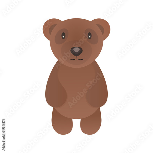 Funny bear isolated on white background for use your design work. Vector Illustration