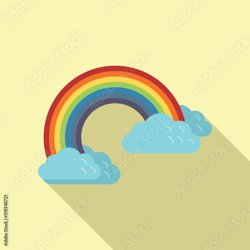 Lucky rainbow icon flat vector. Japan charm