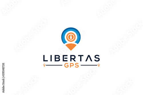 Job gps shape concept Logo Design Vector. Job search icon with magnifying glass, Choose people for hire symbol. Job or employee logo