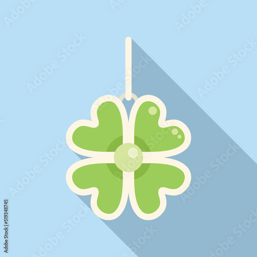 Clover amulet icon flat vector. Japan charm