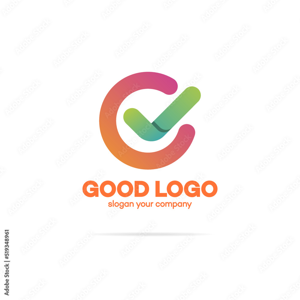 Ok logo in circle template modern green color isolated on white background for used corporate identity your business company. Yes logo. Vector Illustration Ok logo in circle template modern green color isolated on white background for used corporate identity your business company. Yes logo. Vector Illustration