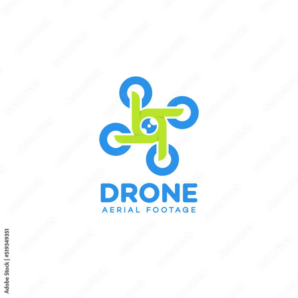 Obraz premium Set of drone and quadrocopter logo isolated on white background. Set of drone service and accessories labels, badges and design elements. Drone aerial footage. Vector Illustration