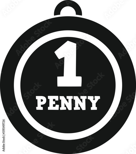 One lucky penny icon simple vector. Japan charm