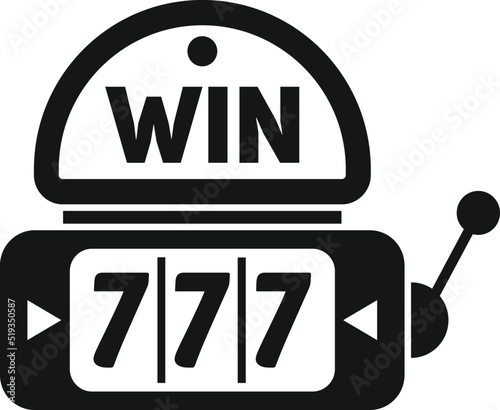 Win slot machine icon simple vector. Casino lucky