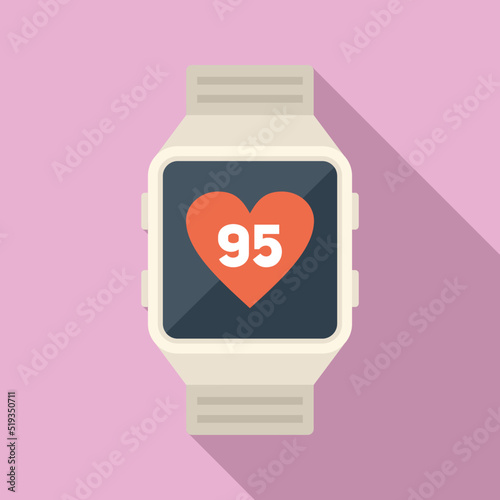 Fitness smartwatch icon flat vector. Sport exercise