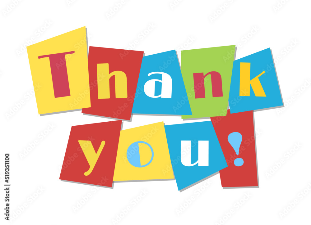 Thank you. Cartoon style. Vector Illustration Thank you. Cartoon style. Vector Illustration