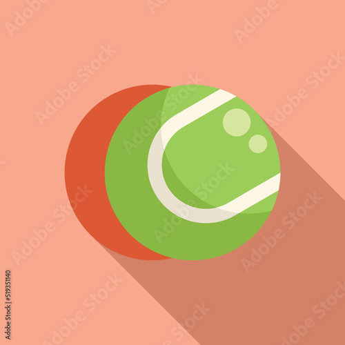 Tennis ball icon flat vector. Healthy sport