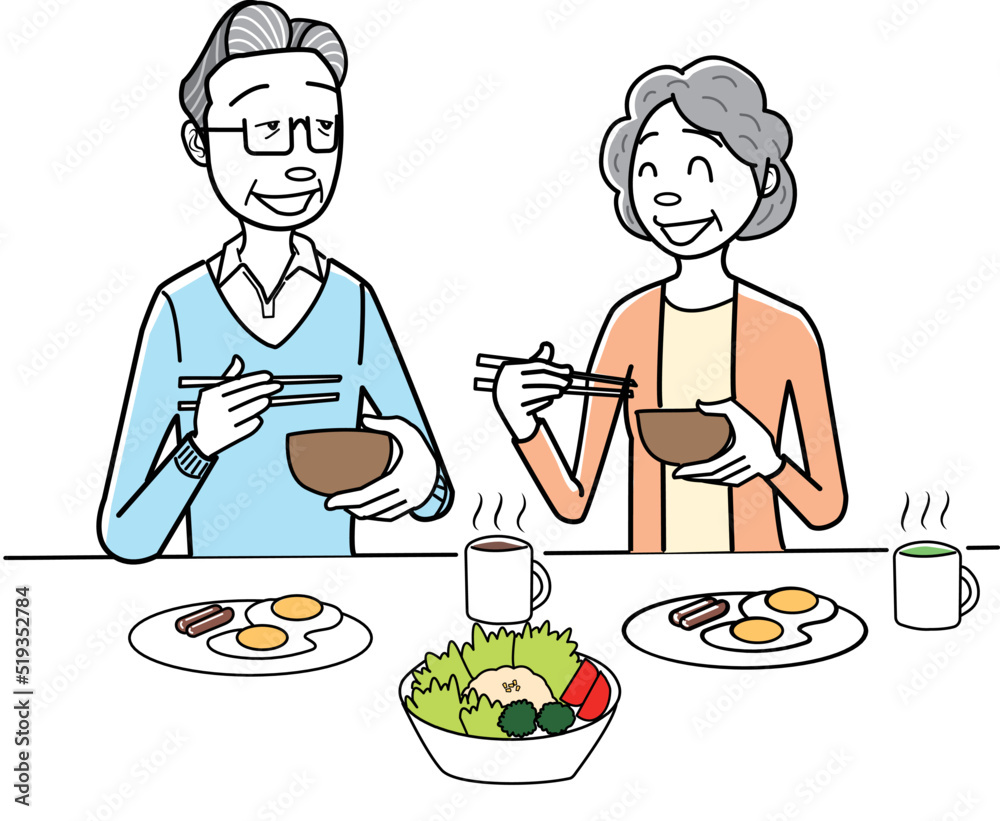 中高年夫婦の食事での会話 中高年夫婦の食事での会話