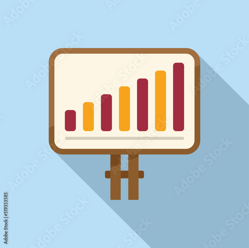 Crm banner icon flat vector. Platform system