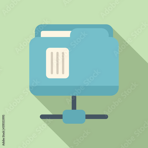 Folder system icon flat vector. Crm data