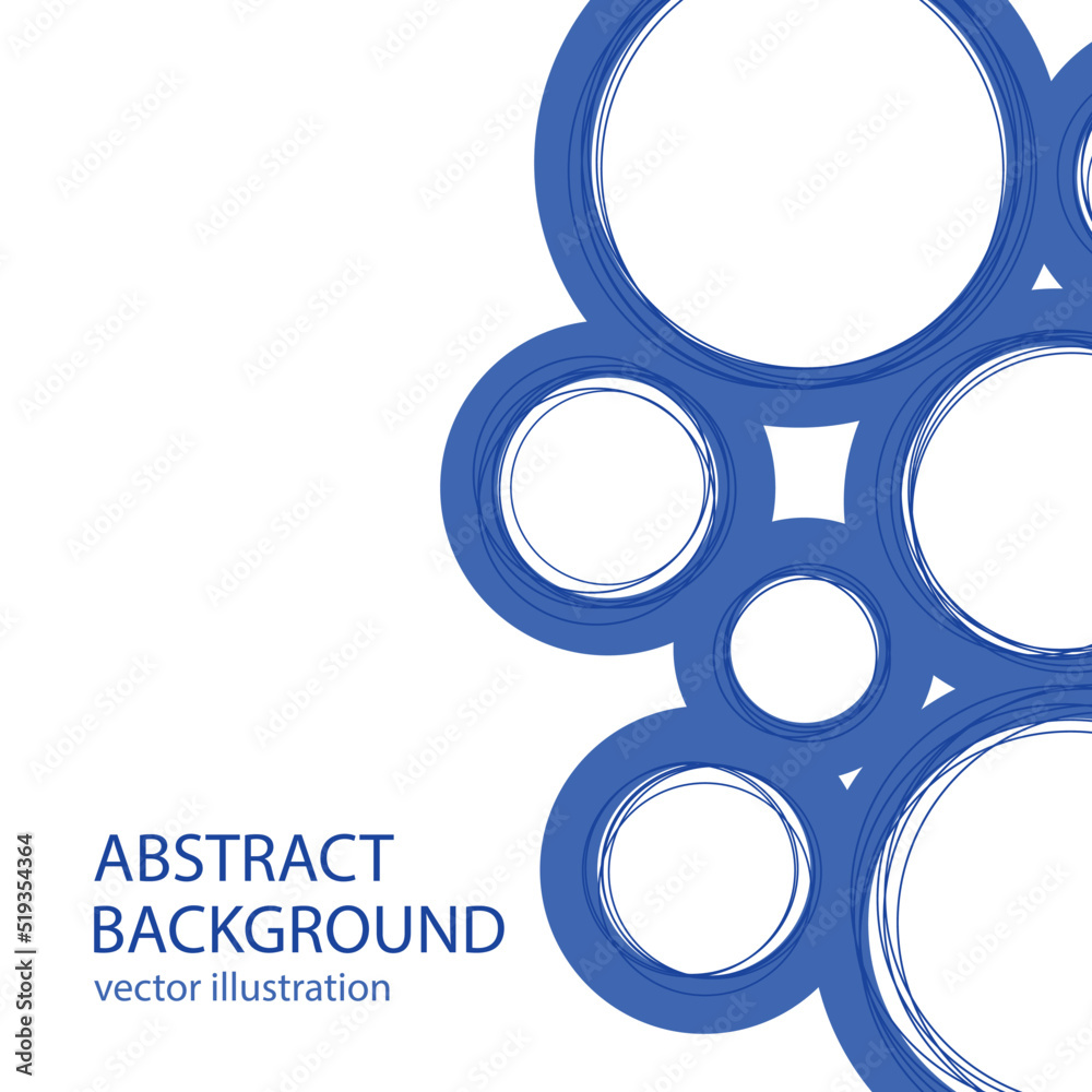 Abstact Background illustration. with blue circle abstrack background with simple shape.