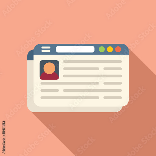 Web page icon flat vector. Platform system