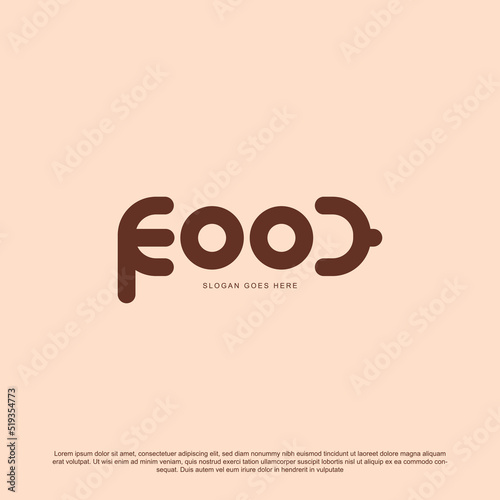 Food Typography for Restaurant Cafe Bar logo