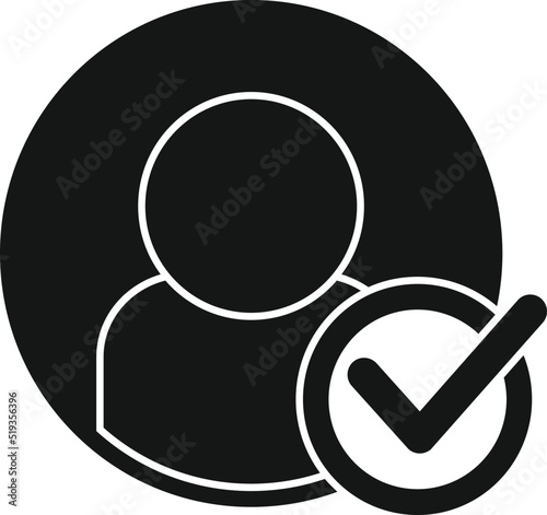 Approved client icon simple vector. Platform system