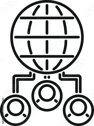 Global customer database icon outline vector. Crm data © anatolir