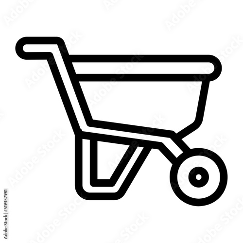 wheelbarrow line icon