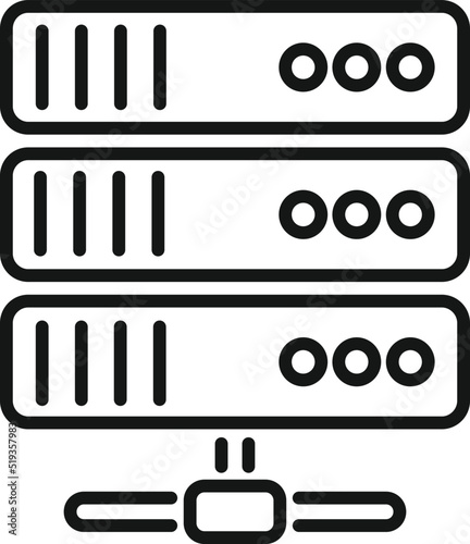 Network icon outline vector. System database